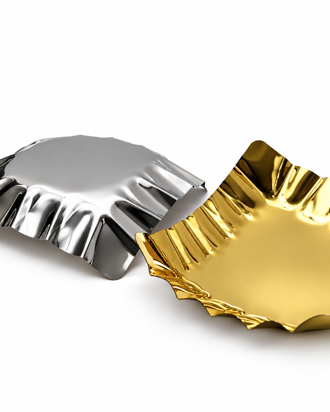Gold Finish SQR Salad Platter 11 & 13 Inch Decorative Serving Plate | Malabar Nest