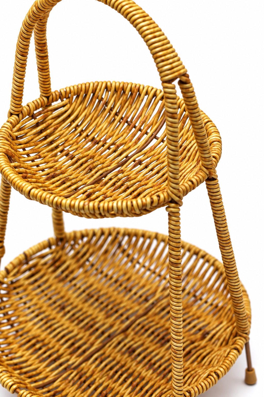 Rattan 2 Tier Fruit Basket – Decorative Fruit Display Stand |MTC34266| Malabar Nest