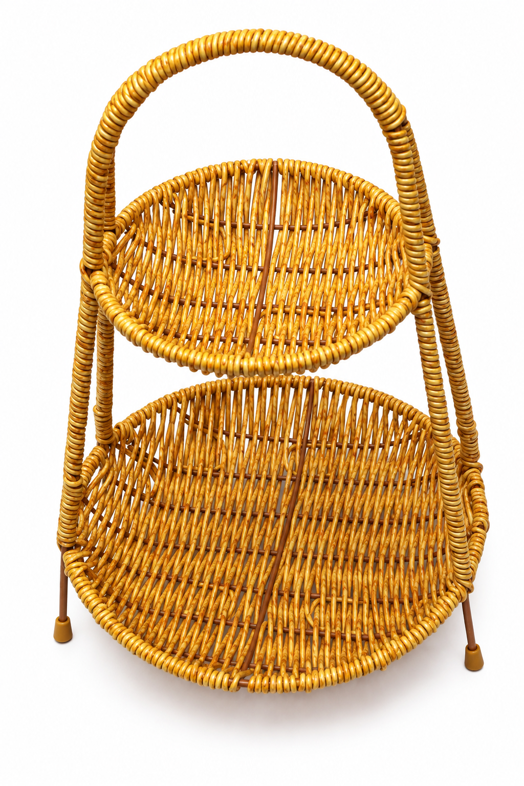 Rattan 2 Tier Fruit Basket – Decorative Fruit Display Stand |MTC34266| Malabar Nest
