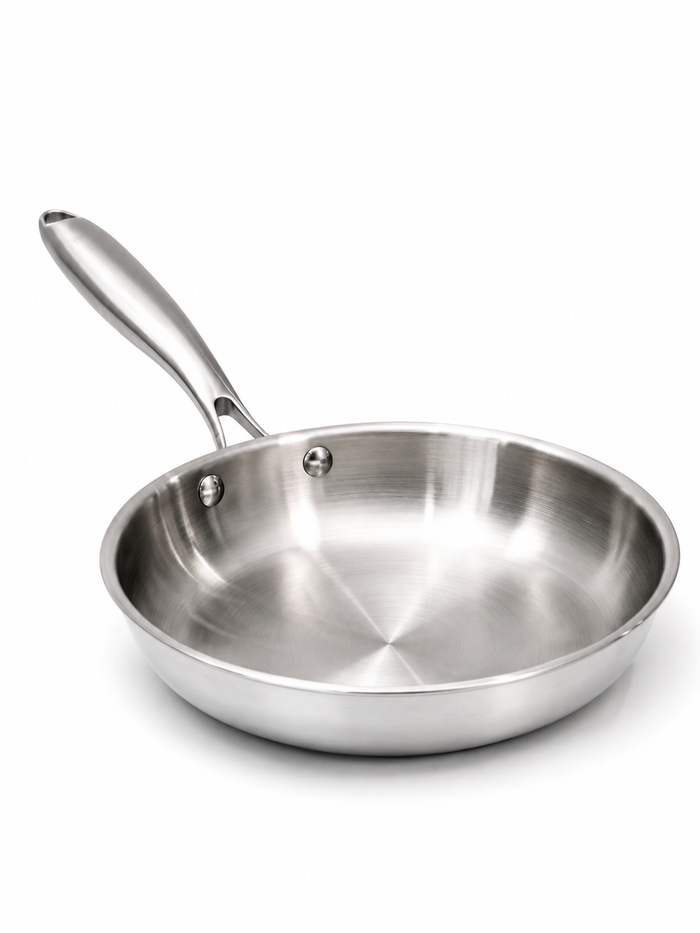 Stainless Steel Fry Pan with Stainless Steel Handle  | Malabar Nest