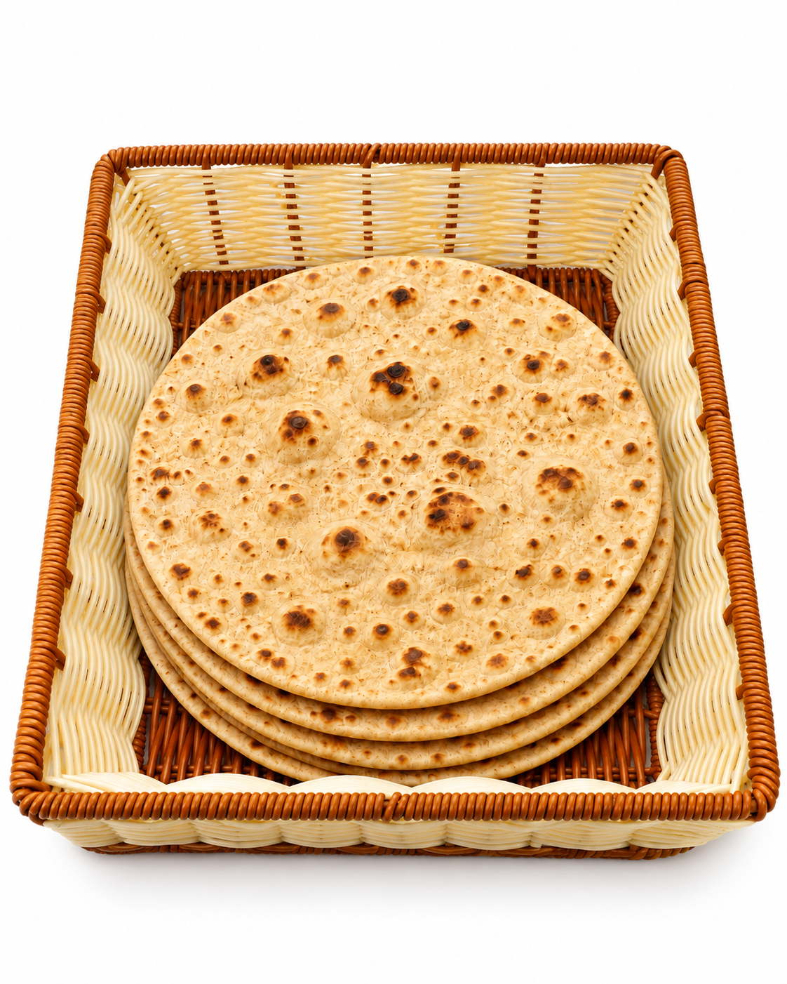 Rotti Basket Polyrattan Rectangular  | Bread & Chapati Serving Basket  | Dining Table Serveware | Malabar Nest