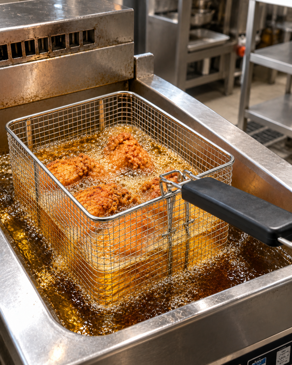 Stainless Steel Fryer Basket 23 × 20 cm with Black Handle | Deep Frying | MTC28321 | Malabar Nest