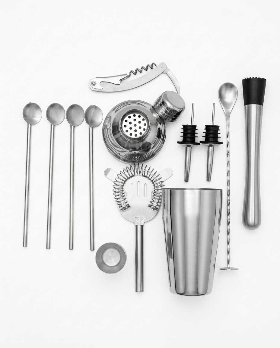 Home bar cocktail shaker and bartender accessories set Malabar Nest