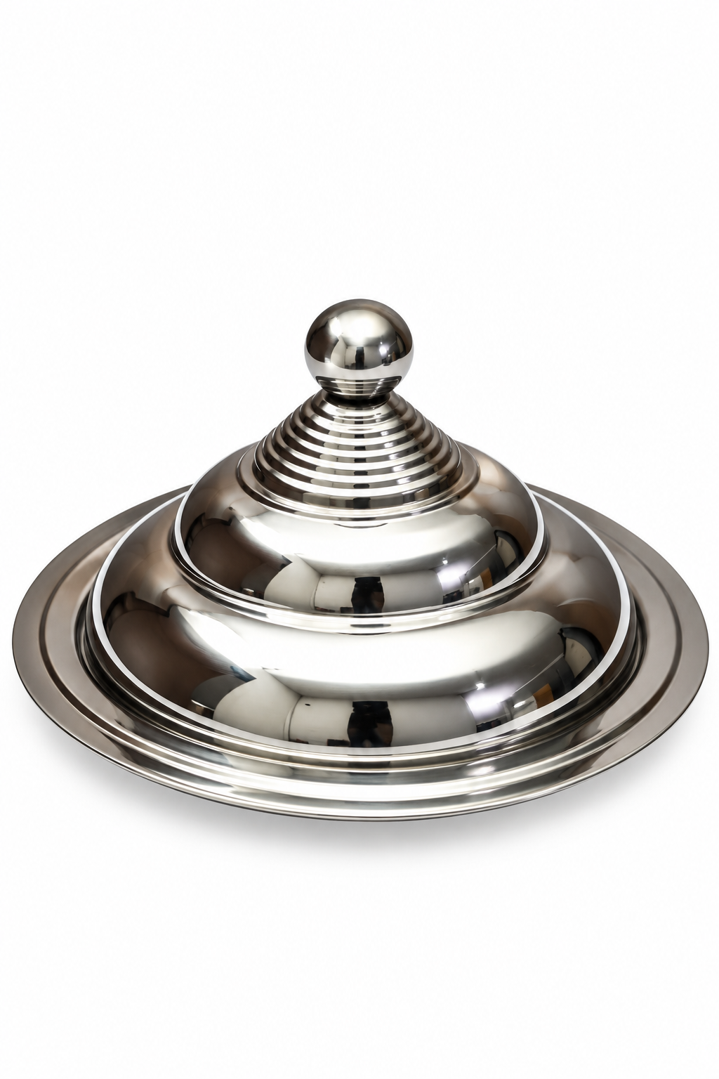 Arabic Dish Jeddah Stainless Steel Round Serving Dish | Malabar Nest