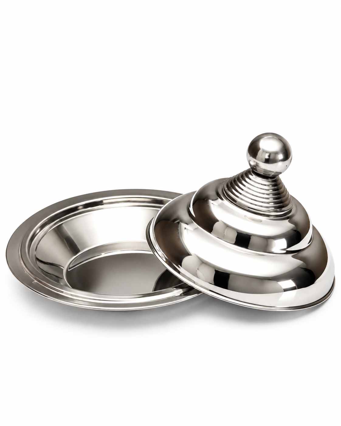 Arabic Dish Jeddah Stainless Steel Round Serving Dish | Malabar Nest