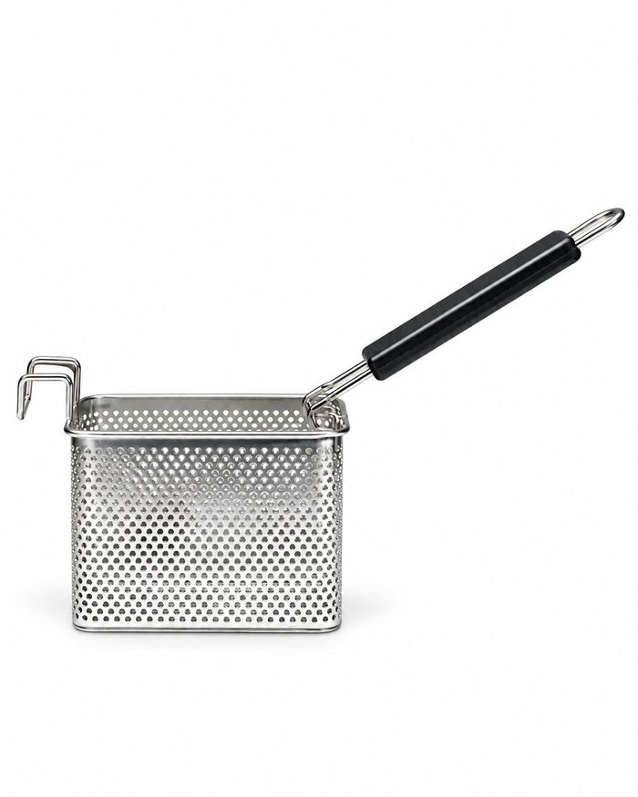 Stainless Steel Fryer Basket with Black Handle | Deep Frying & Commercial Kitchen Use |MTC 28322 | Malabar Nest