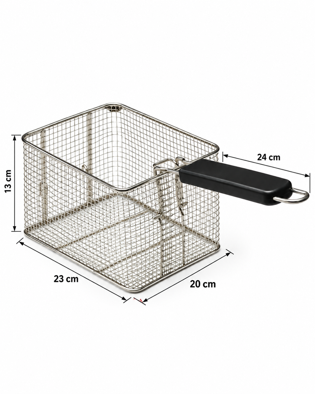 Stainless Steel Fryer Basket 23 × 20 cm with Black Handle | Deep Frying | MTC28321 | Malabar Nest