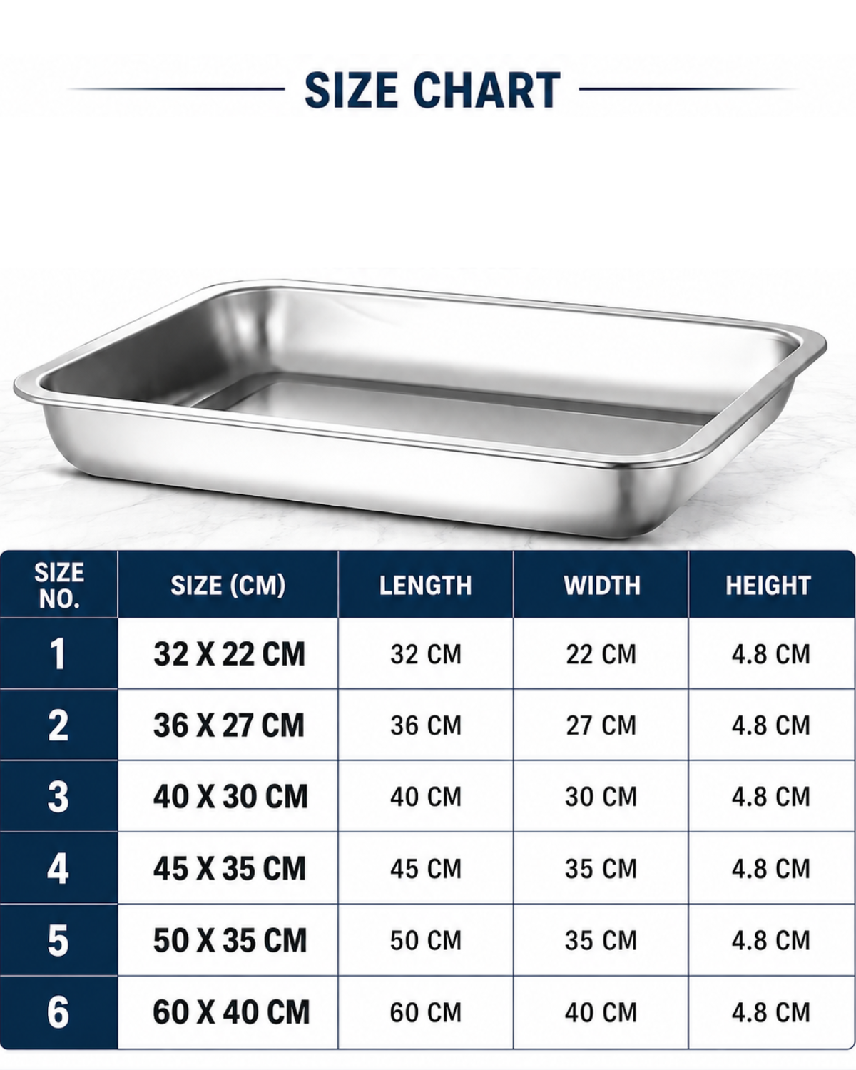 Stainless Steel Deep Tray | Steel Lasagna & Serving Tray | Baking, Catering & Kitchen Tray| Malabar Nest