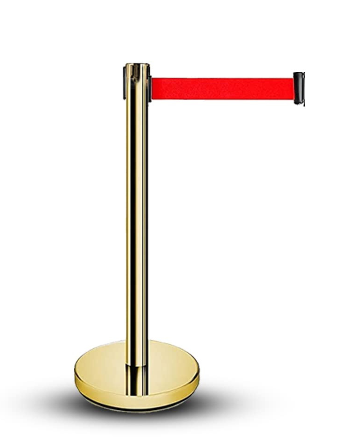 Golden Finish Queue Manager with 1.5M Red Retractable Belt – Malabar Ne