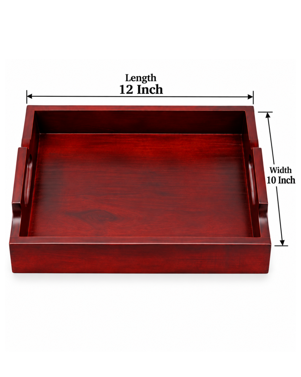Wooden Serving Tray with Handles 12 × 10 Inch | Serving Tray | Malabar Nest