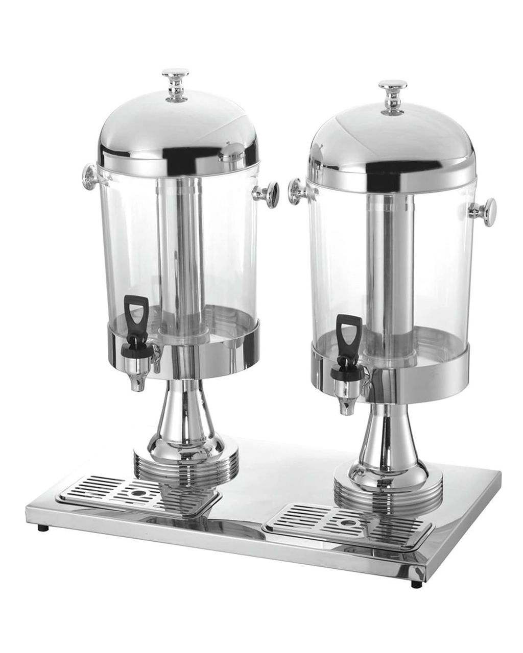 Malabar Stainless Steel Double Juice Dispenser 16 Liters with Tap for Milk, Cold Drinks and Beverages on Stainless Steel Stand