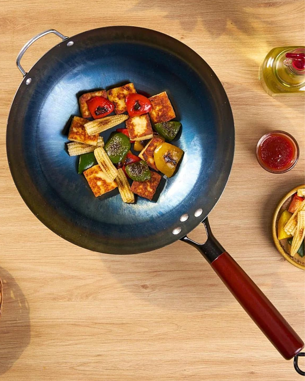 Heavy Duty Iron Chinese Wok Pan  |Commercial Cooking Wok | Malabar Nest