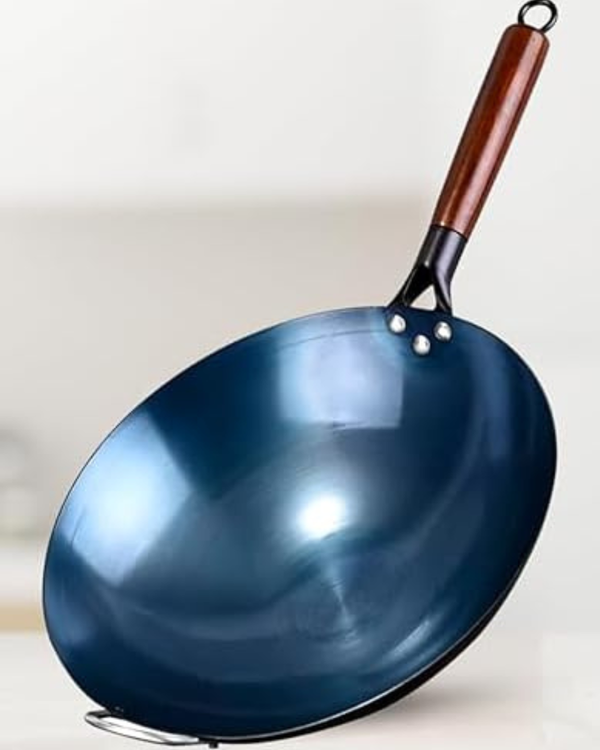 Heavy Duty Iron Chinese Wok Pan  |Commercial Cooking Wok | Malabar Nest