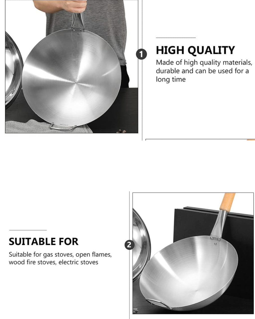 Heavy Duty Steel Chinese Wok with Wooden Handle | Malabar Nest