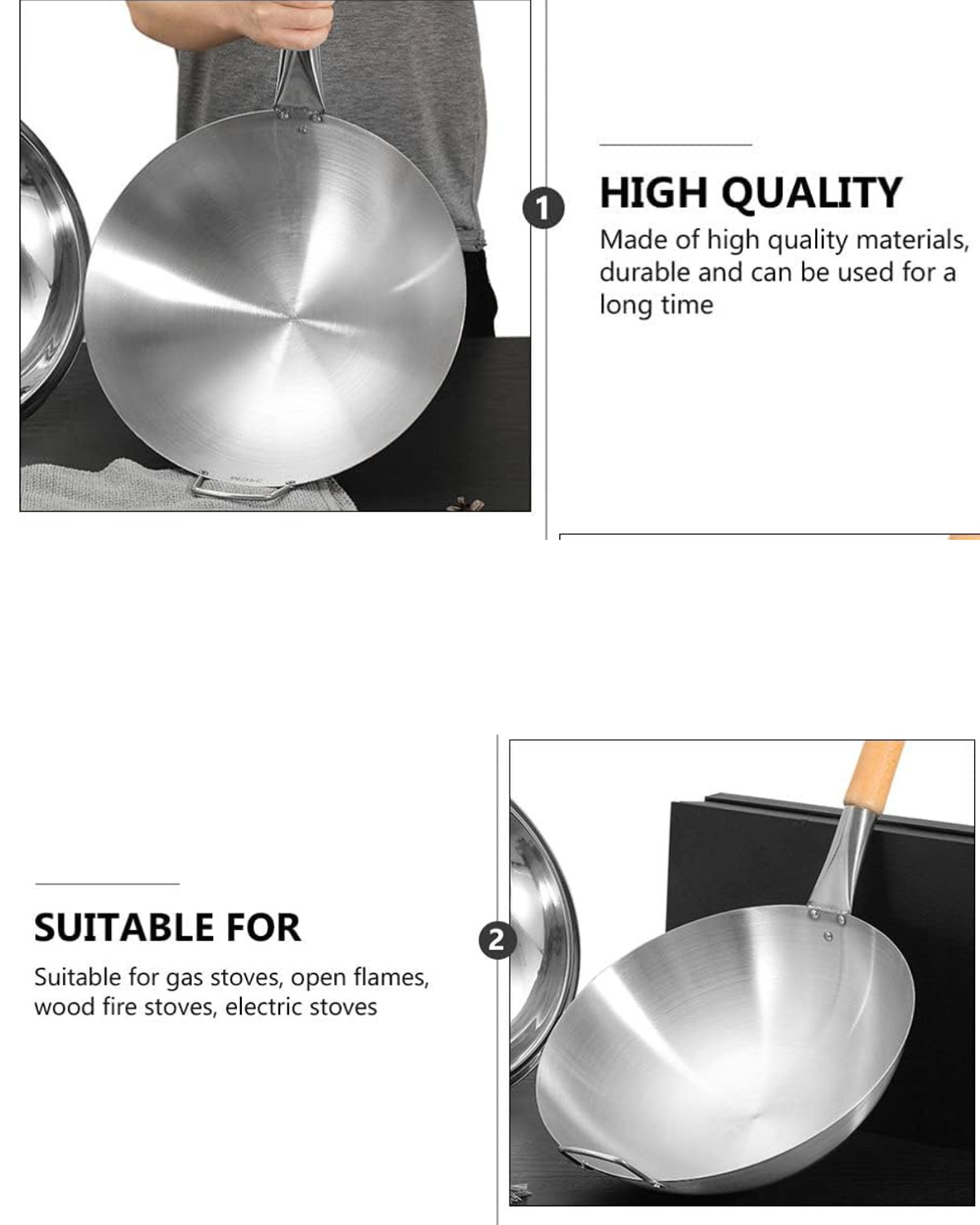 Heavy Duty Steel Chinese Wok with Wooden Handle | Malabar Nest