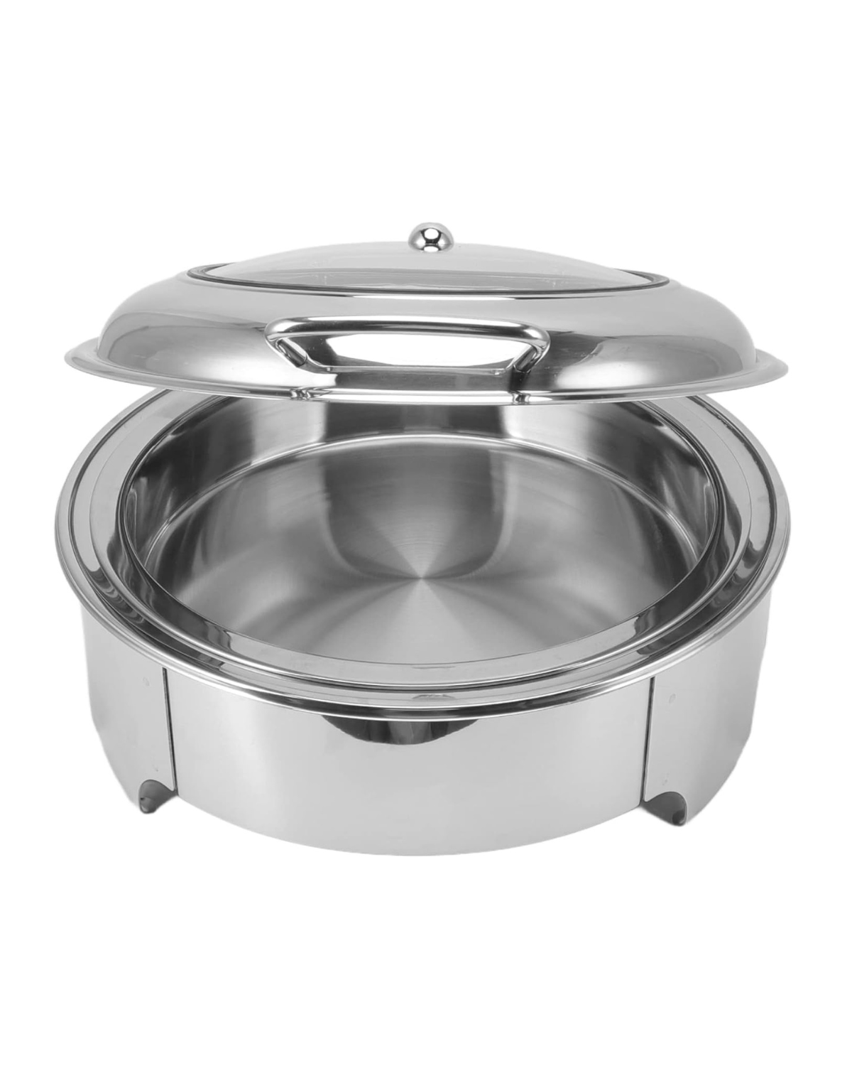 Electric Chafing Dish Round 6 Litre with Hydraulic Lid – 2-in-1 Stainless Steel Food Warmer | Malabar Nest