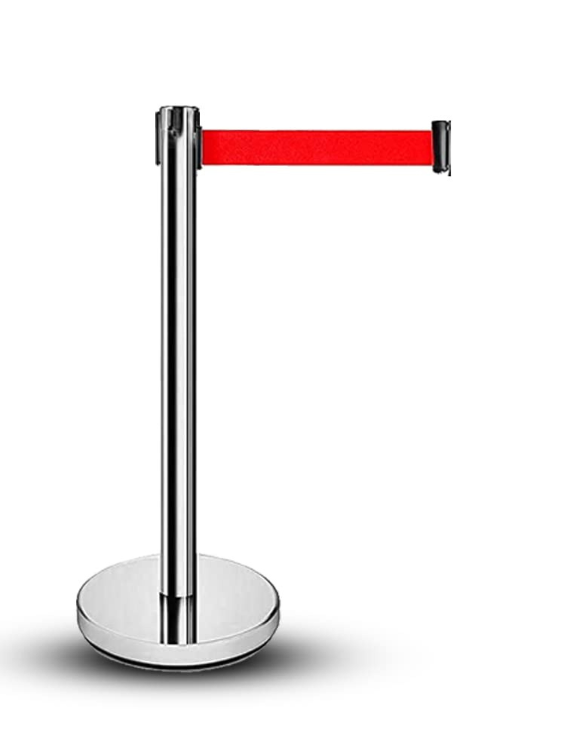 Silver Queue Manager with Red Belt 1.5M | Crowd Control Stanchion | Malabar Nest