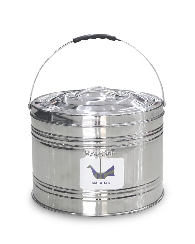 Malabar Stainless Steel Hot Pot | 5L & 7.5L Puff Insulated Casserole | Idli Pot for Catering | Malabar Nest