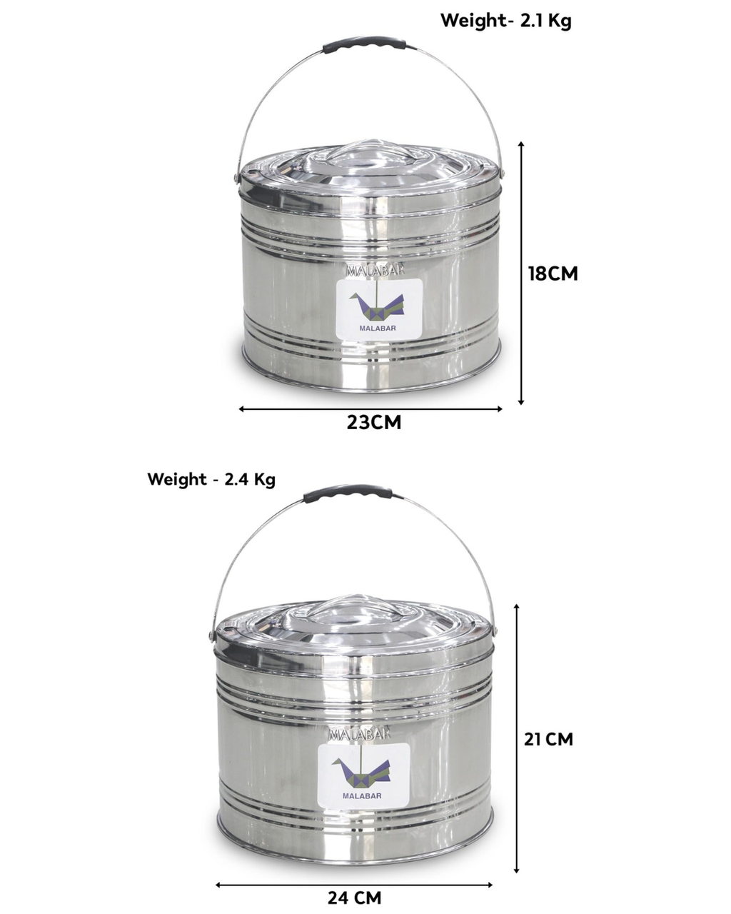 Malabar Stainless Steel Hot Pot | 5L & 7.5L Puff Insulated Casserole | Idli Pot for Catering | Malabar Nest