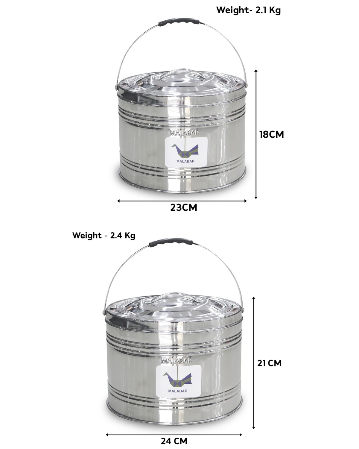 Malabar Stainless Steel Hot Pot | 5L & 7.5L Puff Insulated Casserole | Idli Pot for Catering | Malabar Nest