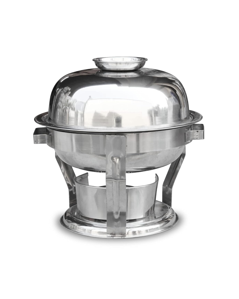 Stainless Steel Round Chafing Dish – Silver, 5 Litre|MTC0924 | Malabar Nest