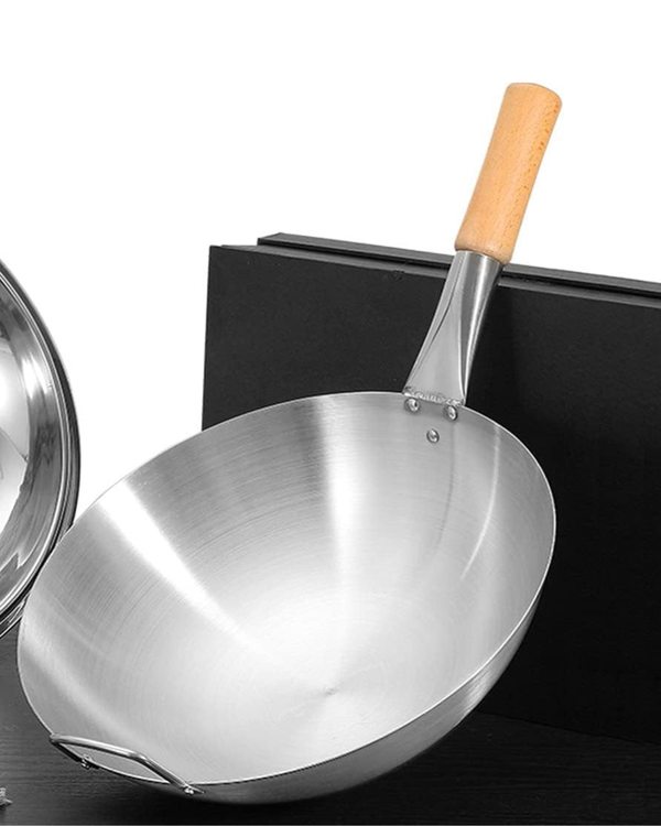 Heavy Duty Steel Chinese Wok with Wooden Handle | Malabar Nest