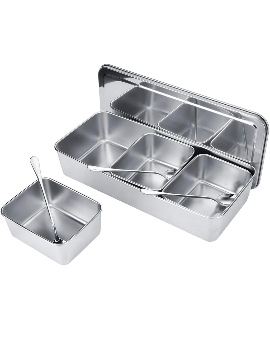 Stainless Steel Masala Box with Lid by Malabar Nest