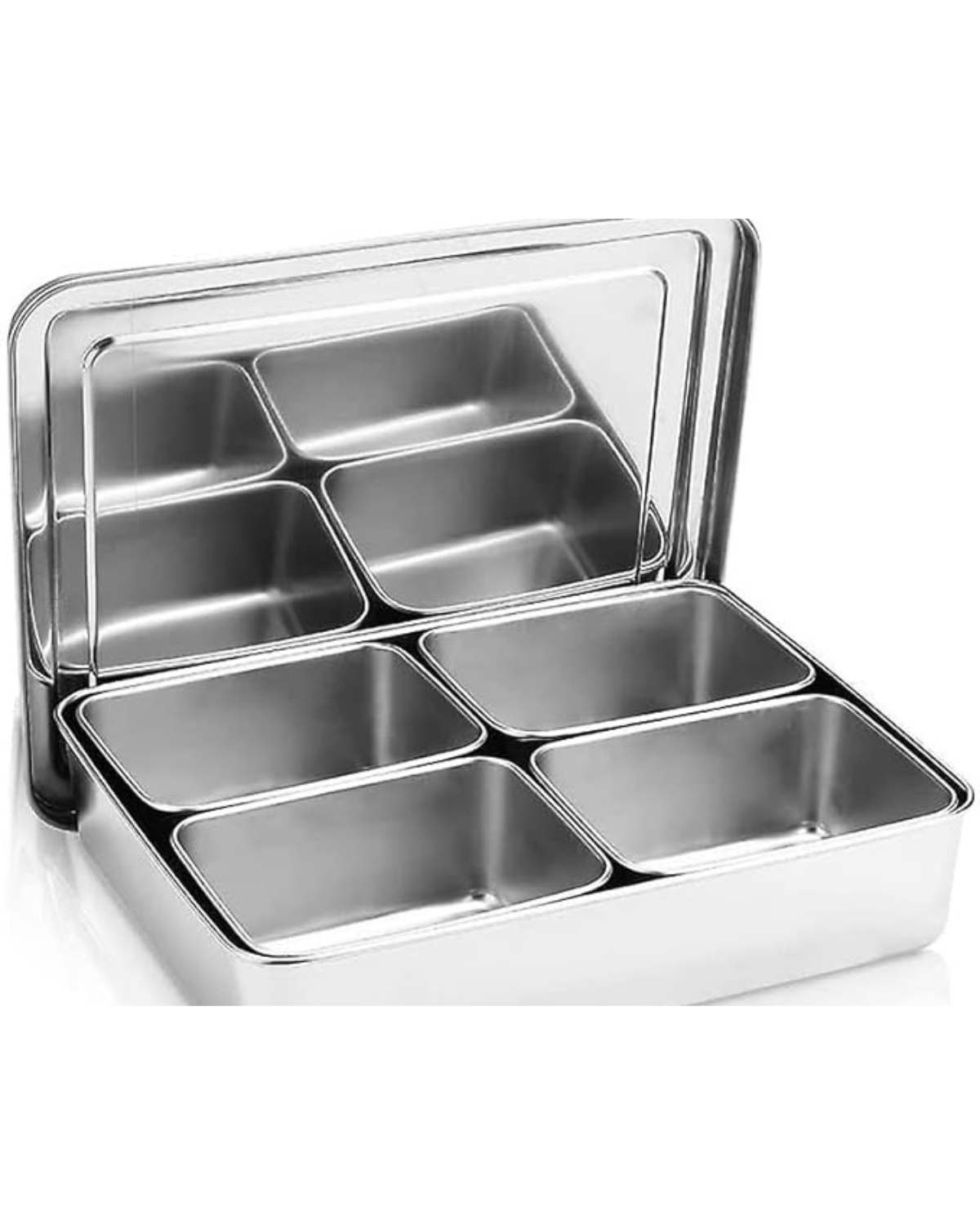 Stainless Steel Masala Box with Lid | Malabar Nest