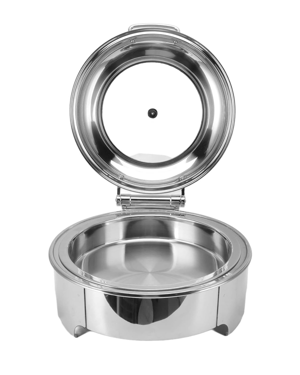 Electric Chafing Dish Round 6 Litre with Hydraulic Lid – 2-in-1 Stainless Steel Food Warmer | Malabar Nest