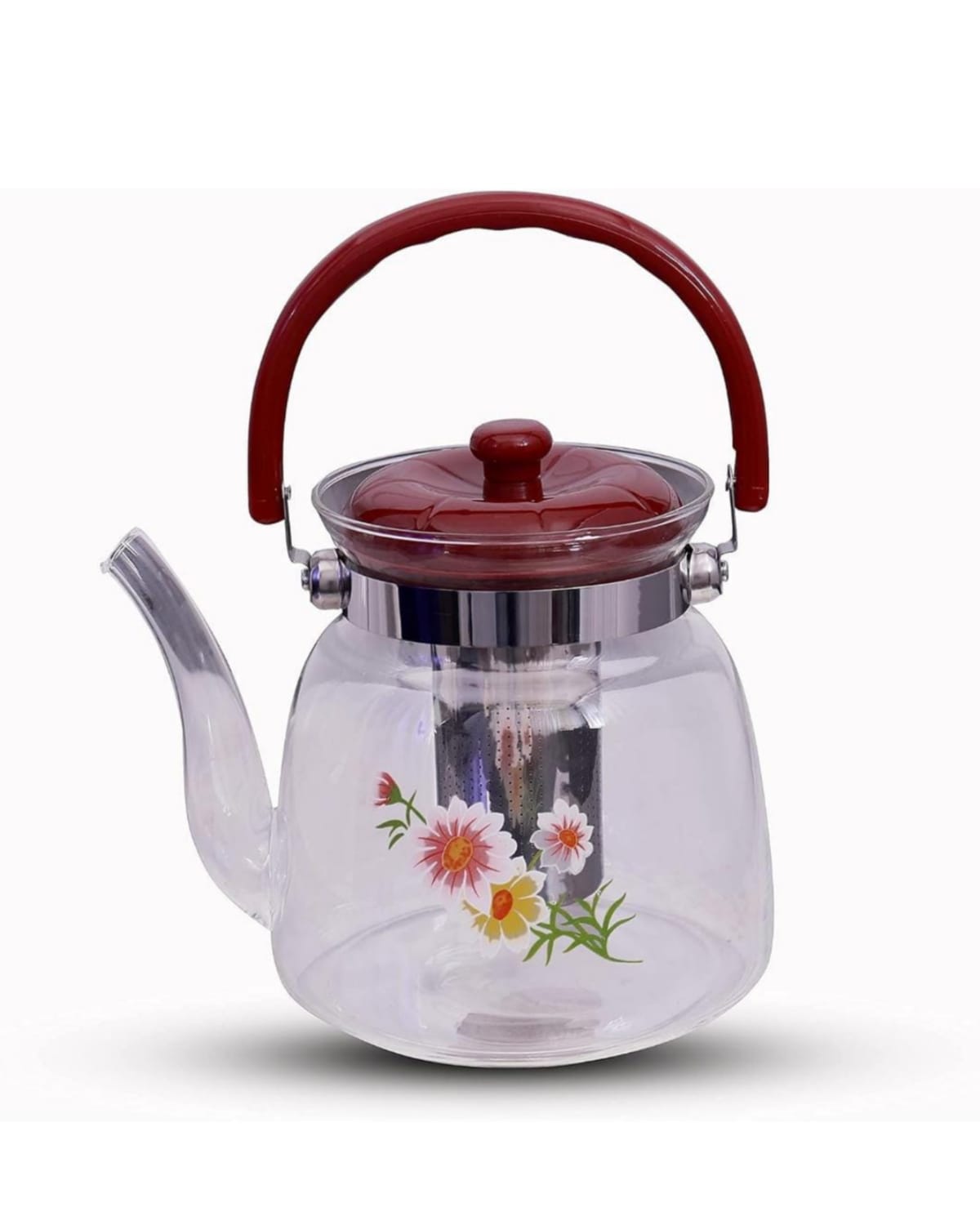 2200ml Glass Tea Pot with Removable Stainless Steel Infuser | Malabar nest