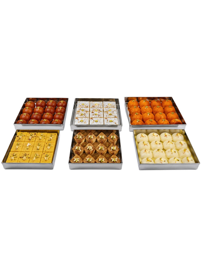 Premium Stainless Steel Sweet Tray Square | Malabar Nest