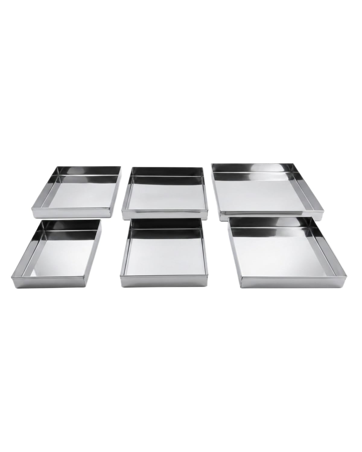 Premium Stainless Steel Square Sweet Serving Tray – Multiple Sizes | Malabar Nest