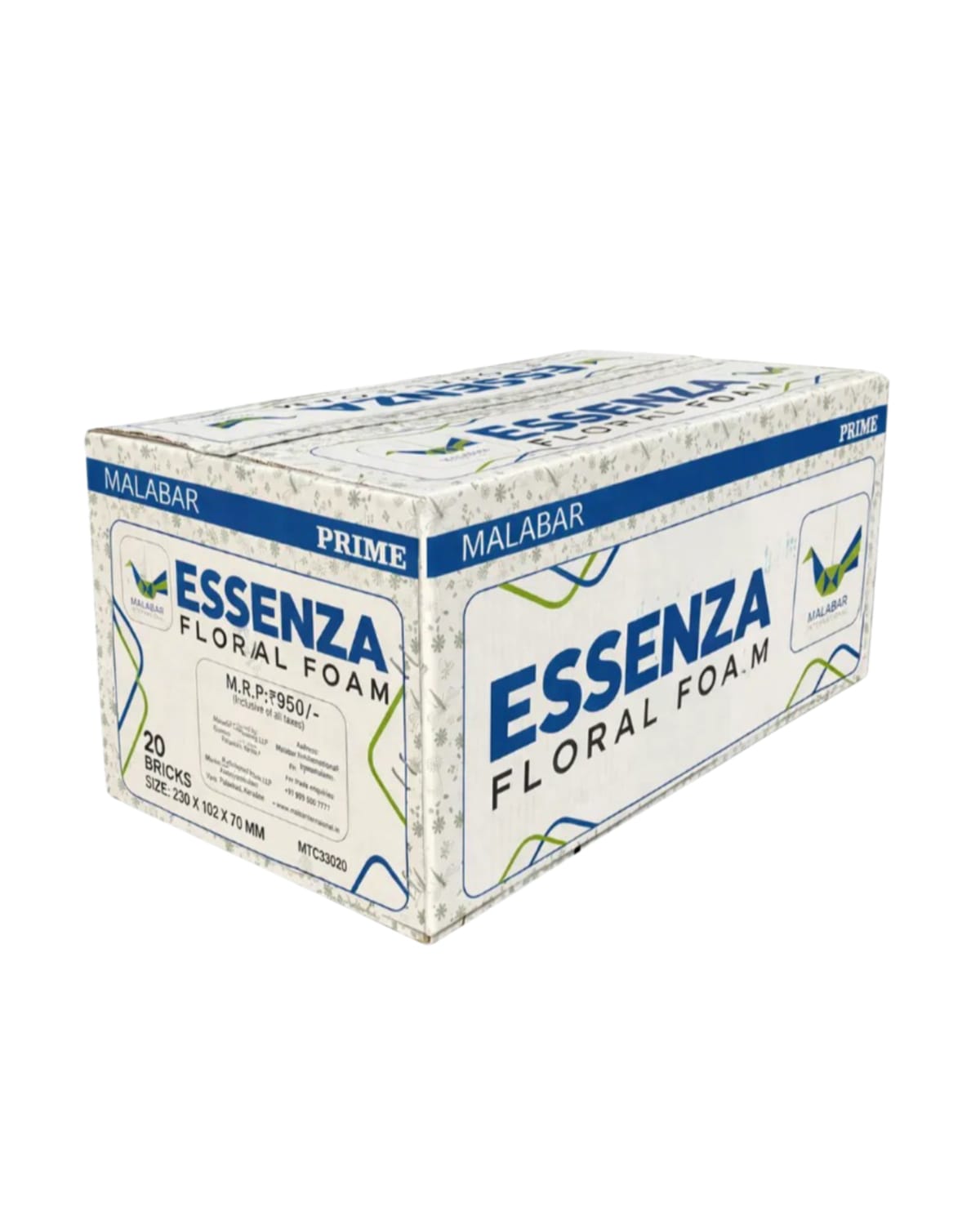 Essenza Premium Floral Foam Bricks (20 Bricks Box) | Fresh Flower Arrangement Foam | Malabar Nest